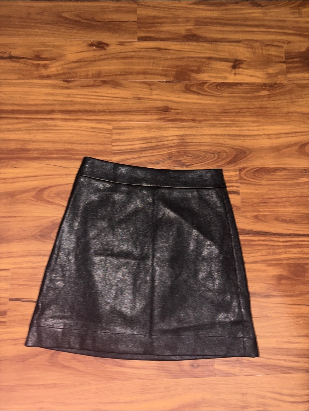 J. Crew Black Faux Leather A-Line Skirt